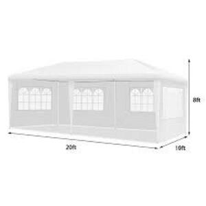 DESCRIPTION: (1) WEDDING PARTY TENT BRAND/MODEL: COSTWAY INFORMATION: WHITE SIZE: 10X20 RETAIL$: $104.99 EA QTY: 1