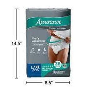 DESCRIPTION: (2) PACKS OF (36) MENS UNDERWARE BRAND/MODEL: ASSURANCE SIZE: SM RETAIL$: $20.00 EA QTY: 2