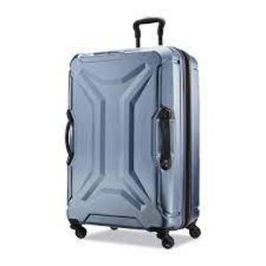 DESCRIPTION: (1) HARDSIDE LARGE CHECKED SPINNER LUGGAGE BRAND/MODEL: AMERICAN TOURISTER INFORMATION: BLUE SIZE: 22X14X10 RETAIL$: $120.00 EA QTY: 1