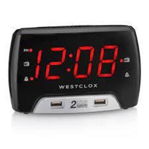 DESCRIPTION: (1) LARGE DISPLAY FM CLOCK RADIO BRAND/MODEL: WESTCLOX INFORMATION: 2 USB CHARGING RETAIL$: $32.48 EA QTY: 1