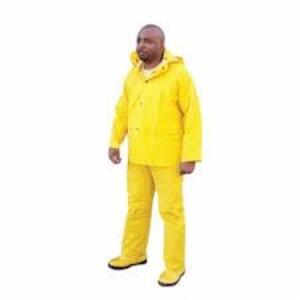 DESCRIPTION: (10) CLASSIC INDUSTRIAL STANDARD RAIN SUIT WITH DETACHABLE HOOD BRAND/MODEL: MCR SAFETY #2303XL INFORMATION: YELLOW SIZE: XL RETAIL$: $22