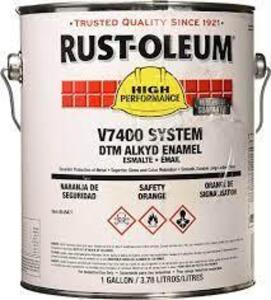 DESCRIPTION: (2) SAFETY PAINT BRAND/MODEL: RUST-OLEUM 7400 INFORMATION: SAFETY ORANGE SIZE: 1 GALLON RETAIL$: $85.00 EA QTY: 2