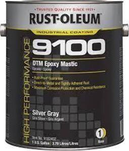 DESCRIPTION: (2) DTM EPOXY MASTIC BRAND/MODEL: RUST-OLEUM 9100 INFORMATION: SILVER GRAY, SAFETY YELLOW SIZE: 1 GALLON, PART 1 RETAIL$: 489.23 EA QTY: