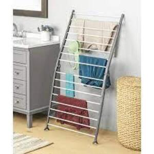 DESCRIPTION: (1) SPACE SAVING DRYING RACK BRAND/MODEL: HONEY CAN DO INFORMATION: WHITE SIZE: STEEL RETAIL$: $12.98 EA QTY: 1