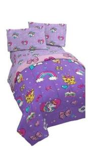 DESCRIPTION: (1) JOJO SIWA BEDDING SET BRAND/MODEL: JOJO INFORMATION: PURPLE SIZE: 2 PILLOW CASES, COMFORTE, SHEET RETAIL$: $70.98 TOTAL QTY: 1