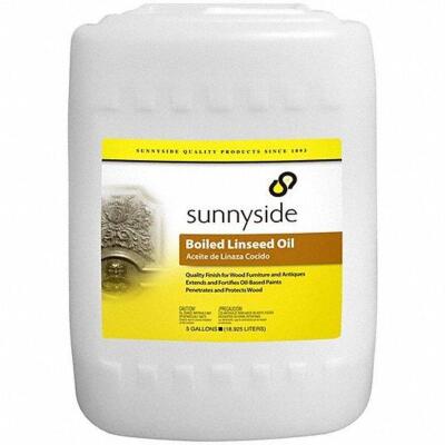 DESCRIPTION: (1) AMBER BOILED LINSEED OIL BRAND/MODEL: SUNNYSIDE #487F10 RETAIL$: $100.36 SIZE: 5 GALLON QTY: 1