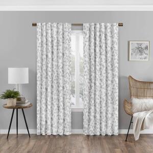 DESCRIPTION: (4) BLAK OUT ROD POCKET CURTAINS BRAND/MODEL: BLACKOUT INFORMATION: GRAY BOTANICAL SIZE: 37" W X 63" L RETAIL$: $16.73 EA QTY: 4