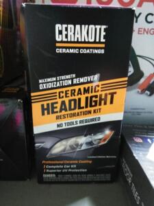 DESCRIPTION: (1) CERAMIC HEADLIGHT RESTORATION KIT BRAND/MODEL: CERAKOTE RETAIL$: $16.88 EA QTY: 1