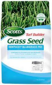 DESCRIPTION: (2) BAGS OF KENTUCKY BLUEGRASS MIX BRAND/MODEL: SCOTTS TURF BUILDER SIZE: 3 LBS RETAIL$: $62.99 EA QTY: 2