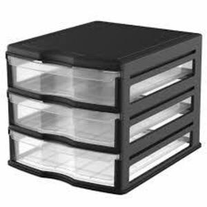 DESCRIPTION: (1) DRAWER STORAGE BRAND/MODEL: STERILITE INFORMATION: BLACK SIZE: 2 DRAWERS RETAIL$: $16.18 EA QTY: 1