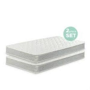 DESCRIPTION: (1) LOT OF (2) SPRING MATTRESS BRAND/MODEL: SLUMBER 1/W-BLBN-600D INFORMATION: WHITE/TWIN OVER TWIN SIZE: TWIN RETAIL$: $181.25 TOTAL QTY