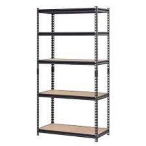 DESCRIPTION: (1) MUSCLE RACK BRAND/MODEL: EDSAL #652210103 INFORMATION: BLACK SIZE: 5 SHELVES RETAIL$: $234.09 EA QTY: 1