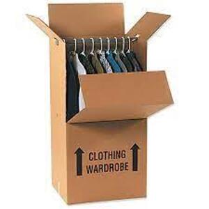 DESCRIPTION: (2) WARDROBE BOXES INFORMATION: CARDBOARD SIZE: 20" X 20" X 34" RETAIL$: $164.20 EA QTY: 2