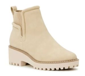 DESCRIPTION: (1) PAIR OF WOMENS WEDGE BOOT BRAND/MODEL: TIME AND TRU INFORMATION: TAUPE SIZE: SIZE 6 RETAIL$: $29.98 EA QTY: 1