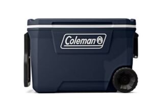 DESCRIPTION: (1) WHEELED COOLER BRAND/MODEL: COLEMAN INFORMATION: GRAY SIZE: 62 QT RETAIL$: $59.00 EA QTY: 1