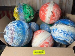 BOX OF VINTAGE BUOYS