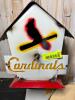 CARDINALS METAL BIRDHOUSE