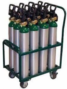 DESCRIPTION: (1) FOUR-WHEEL VERTICAL MEDICAL CYLINDER CART BRAND/MODEL: SAFTCART #5WXH1 INFORMATION: GREEN SIZE: 23.5"D 35"H 21"W RETAIL$: $803.24 EA