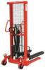 DESCRIPTION: (1) MANUAL FORK-OVER STACKER BRAND/MODEL: DAYTON #4VME1 INFORMATION: RED AND BLACK SIZE: 3,000 LB LOAD CAPACITY, 43 IN X 6 1/4 IN, 3 1/4