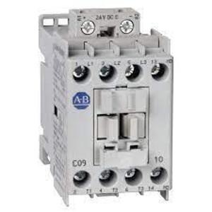 DESCRIPTION: (2) CONTACTOR BRAND/MODEL: ALLEN BRADLEY #100-C09EJ10 SIZE: 24V DC, 3 MAIN POLES RETAIL$: $134.52 EA QTY: 2