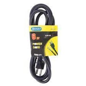 DESCRIPTION: (6) POWER CORD BRAND/MODEL: BERGEN #PS613163 INFORMATION: BLACK SIZE: 6' RETAIL$: $7.39 EA QTY: 6