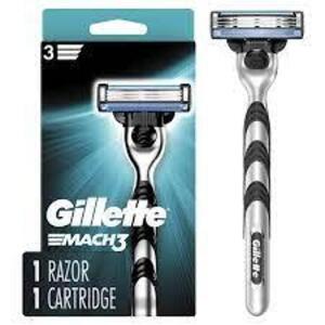 DESCRIPTION: (6) MEN'S RAZORS BRAND/MODEL: GILLETTE MACH 3 INFORMATION: SINGLE RAZOR SIZE: 3 BLADES RETAIL$: $13.47 EA QTY: 6