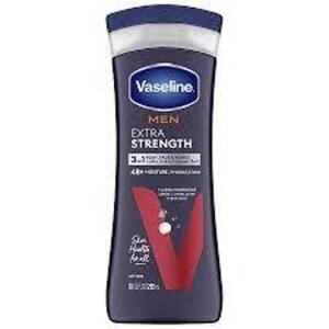 DESCRIPTION: (6) BOTTLES OF EXTRA STRENGTH MENS HYDRATING LOTION BRAND/MODEL: VASELINE INFORMATION: BLUE BOTTLE SIZE: 10 OZ RETAIL$: $6.99 EA QTY: 6