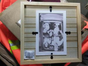 DESCRIPTION: (6) PICTURE FRAMES INFORMATION: HOLDS 4 X 6 PHOTOS SIZE: WOOD LOOK RETAIL$: $20.00 EA QTY: 6