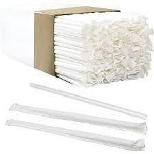 DESCRIPTION: (1) CASE OF PAPER STRAWS BRAND/MODEL: J-FZSNL-071218-01-1 INFORMATION: WHITE SIZE: 500 PACK RETAIL$: $36.99 EA QTY: 1