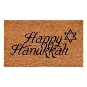 DESCRIPTION: (3) WELCOME MATS BRAND/MODEL: HOLIDAY INFORMATION: "HAPPY HANUKKAH" SIZE: IMAGES ARE FOR ILLUSTRATION PURPOSES ONLY AND MAY NOT BE AN EXA