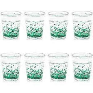 DESCRIPTION: (16) SHOT GLASSES BRAND/MODEL: JUVALE INFORMATION: GREEN WITH GLITTER RETAIL$: $20.99 TOTAL QTY: 16