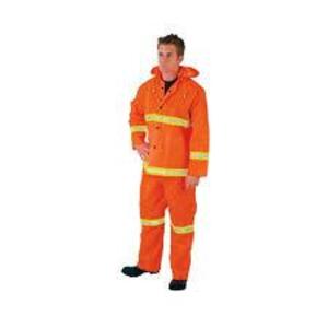 DESCRIPTION: (5) RAIN SUITS BRAND/MODEL: MCR SAFETY #2013RS INFORMATION: BIB AND JACKET ORANGE SIZE: SIZE SMALL 34-36 RETAIL$: $88.63 EA QTY: 5