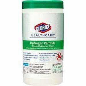 DESCRIPTION: (6) HYDROGEN PEROXIDE WIPES BRAND/MODEL: CLOROX HEALTHCARE #401Z40 SIZE: 95 WIPES PER CONTAINER RETAIL$: $10.00 EA QTY: 6