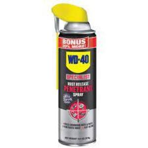 DESCRIPTION: (5) RUST RELEASE PENETRANT SPRAY BRAND/MODEL: WD-40 INFORMATION: RETAILS FOR RETAIL$: $5.00 EA QTY: 5