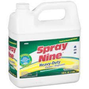 DESCRIPTION: (2) HEAVY DUTY CLEANER AND DEGREASER BRAND/MODEL: SPRAY NINE #26801 RETAIL$: $21.65 EA SIZE: 1 GALLON QTY: 2