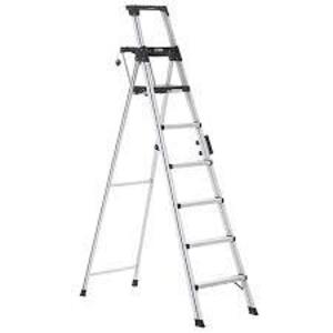 DESCRIPTION: (1) ALUMINUM 6 STEP LADDER WITH WORK PLATFORM BRAND/MODEL: COSCO #2081AABLD RETAIL$: $184.95 EA QTY: 1