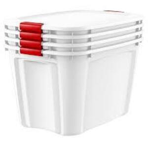 DESCRIPTION: (4) LOCKING LID STORAGE BIN BRAND/MODEL: BELLA SIZE: 32 GALLON RETAIL$: $17.97 EA QTY: 4