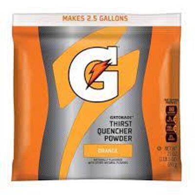 DESCRIPTION: (4) CONCENTRATED SPORTS DRINK POWDER BRAND/MODEL: GATORADE #03970 INFORMATION: MAKES 2.5 GALLONS ORANGE RETAIL$: $5.00 EA QTY: 4