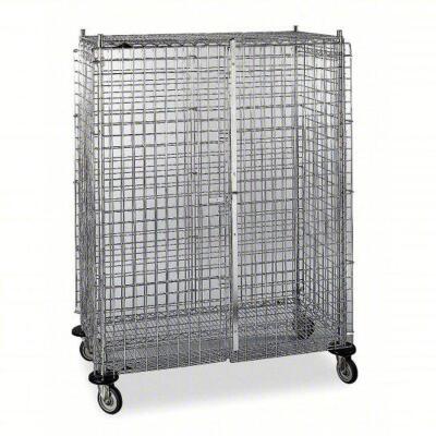 DESCRIPTION: (1) WIRE SECURITY CART BRAND/MODEL: METRO/3W571 INFORMATION: ADJUSTABLE SHELVES, 2 SHELVES SIZE: 53" X 68" X 27 1/2" RETAIL$: $1,259.19 Q