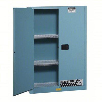 DESCRIPTION: (1) CORROSIVES SAFETY CABINET BRAND/MODEL: JUSTRITE/4HTY9 INFORMATION: BLUE, MANUAL CLOSE SIZE: 43" X 18" X 65" RETAIL$: $2,004.07 QTY: 1