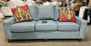 82" CADET BLUE SOFA