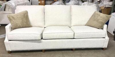 (2)- 99" MATCHING WHITE SOFAS