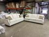 (2)- 99" MATCHING WHITE SOFAS - 2