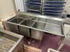 67 INCH STAINLESS THREE WELL SINK WITH DRAINBOARD - 2