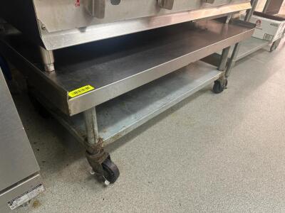 8" X 30" LOW BOY STAINLESS EQUIPMENT STAND.