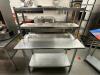 48" X 24" STAINLESS TABLE W/ RISER SHELF.