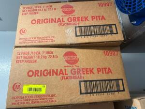 (3) CASES OF OLYMPIA GREEK PITA FLATBREAD.