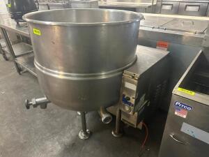 DESCRIPTION CLEVELAND 60 QT STEAM JACKETED KETTLE BRAND / MODEL: CLEVELAND KG1-60 ADDITIONAL INFORMATION NATURAL GAS LOCATION BAY 6 QTY 1