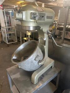 DESCRIPTION HOBART 20 QT MIXER W/ STAND, BOWL, AND WHIP BRAND / MODEL: HOBART A-200 ADDITIONAL INFORMATION 115 VOLT, 1 PHASE, 1/3 HP LOCATION BAY 6 QT