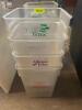 DESCRIPTION (3) 20 QT PLASTIC CONTAINERS ADDITIONAL INFORMATION NO LIDS SIZE 20 QT LOCATION BAY 6 THIS LOT IS: SOLD BY THE PIECE QTY 3